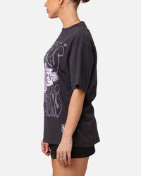 Mitchell & Ness Women's Los Angeles Lakers NBA Champs Glitter T-Shirt Overdyed Black
