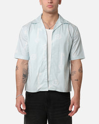 Saint Morta Skeleton Key Button Up Shirt Light Blue
