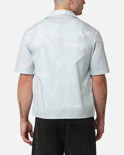 Saint Morta Skeleton Key Button Up Shirt Light Blue