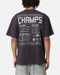 Mitchell & Ness Los Angeles Lakers Road to Finals T-Shirt Overdyed Black