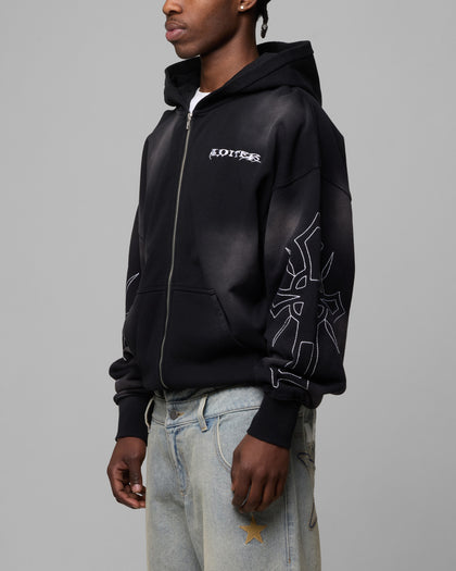 Loiter Atmosphere Full Zip Hoodie Vintage Black