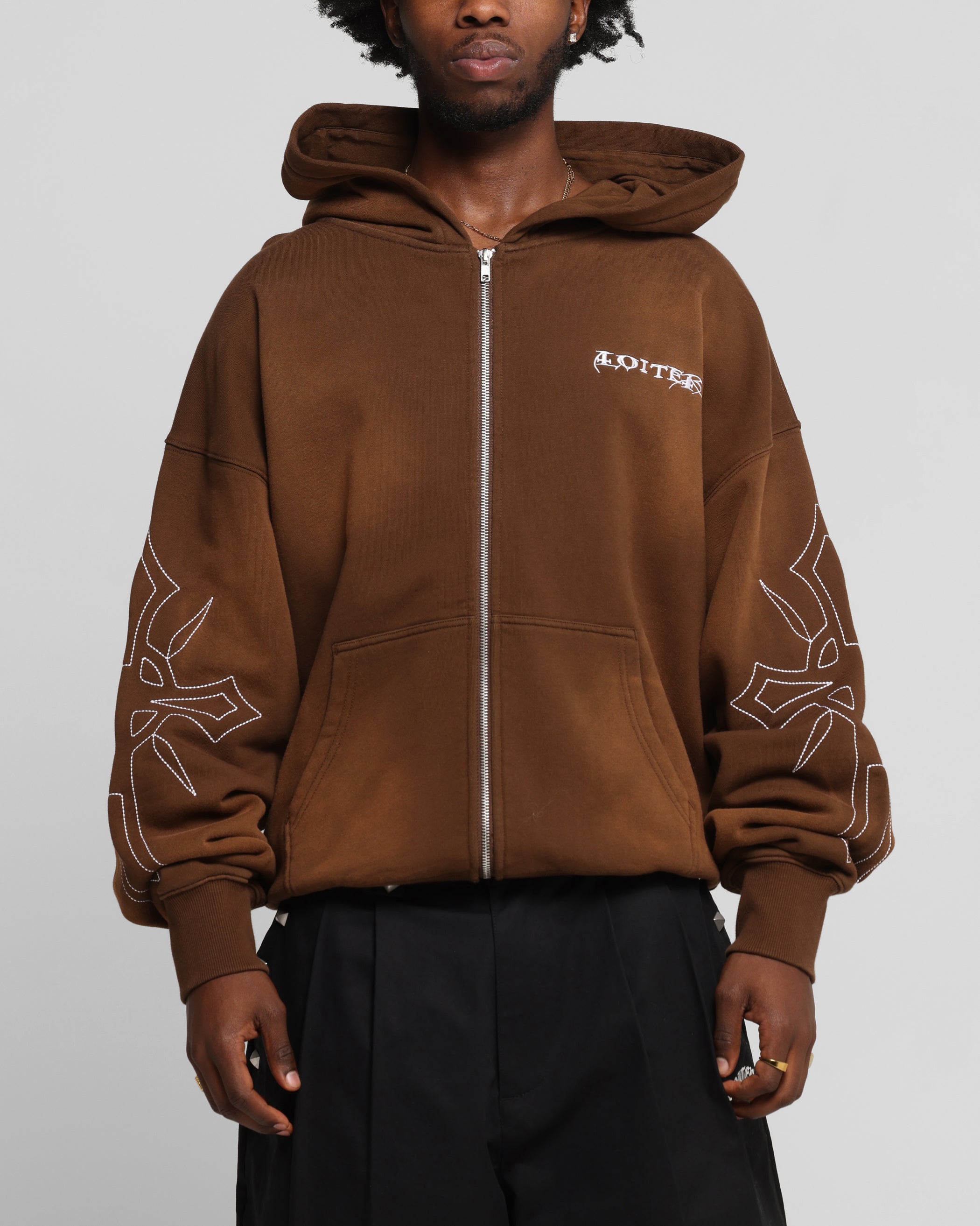 Loiter Atmosphere Zip Hoodie Vintage Brown | Culture Kings US