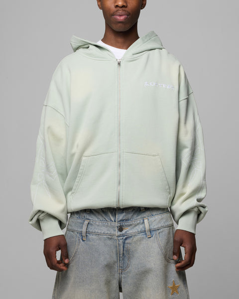 Loiter Atmosphere Full Zip Hoodie Washed Green | Culture Kings US