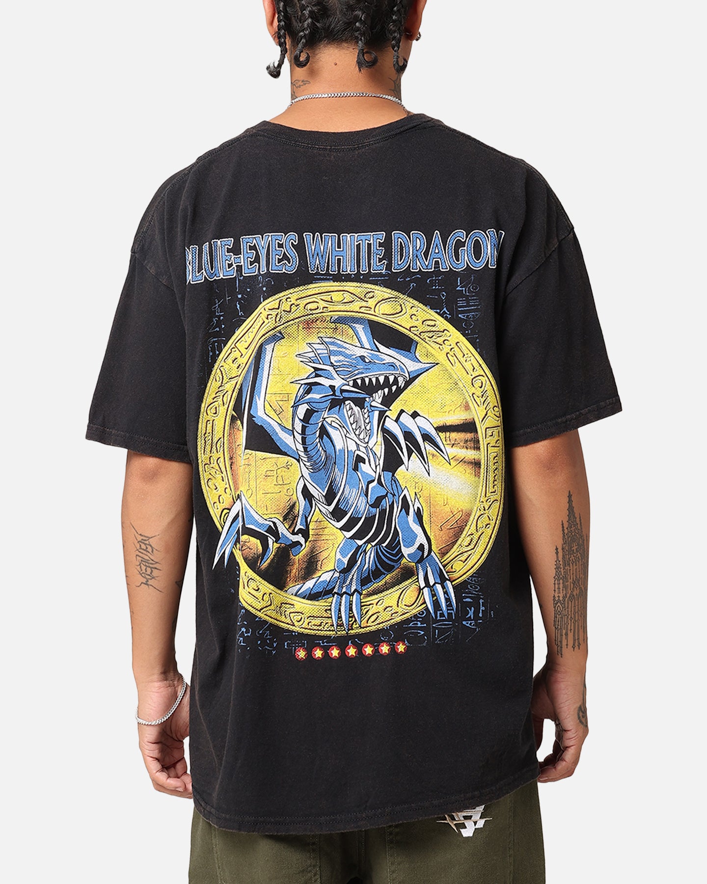 Goat Crew X Yu-Gi-Oh! Blue Eyes White Dragon T-Shirt Black Wash