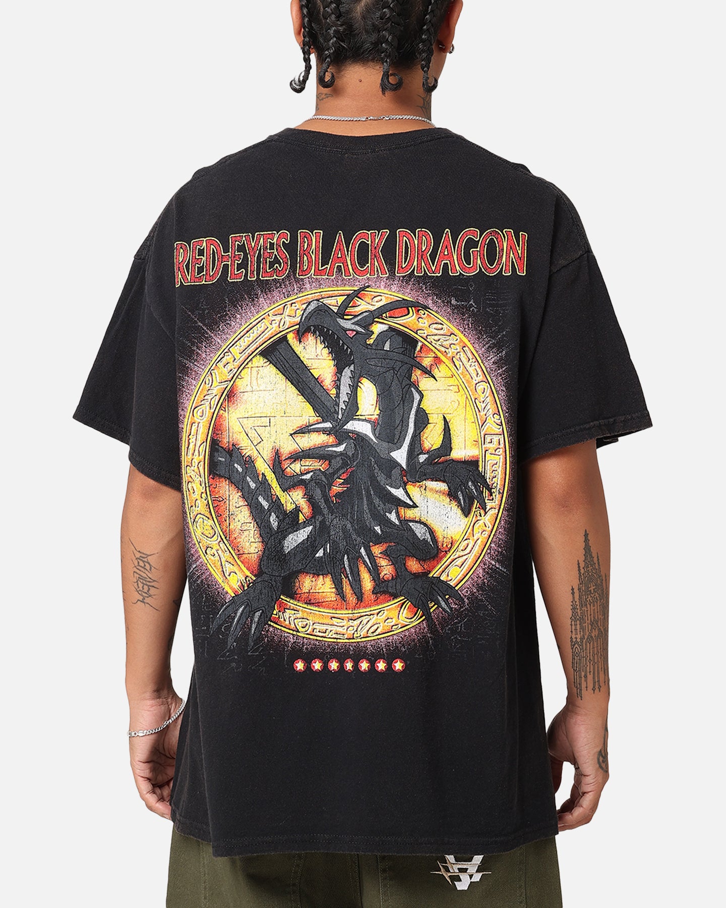 夜遊 Tee (2022) ブラック Black Mサイズ 龍 ドラゴン Goat Crew X Yu-Gi-Oh! Red Eyes Vintage T-Shirt Black Wash