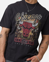 Mitchell & Ness Chicago Bulls 'UNC To Chicago' 6x Champions T-Shirt Overdyed Black