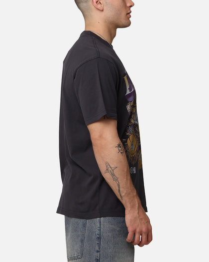 Mitchell & Ness Los Angeles Lakers Bevel Burst T-Shirt Overdyed Black