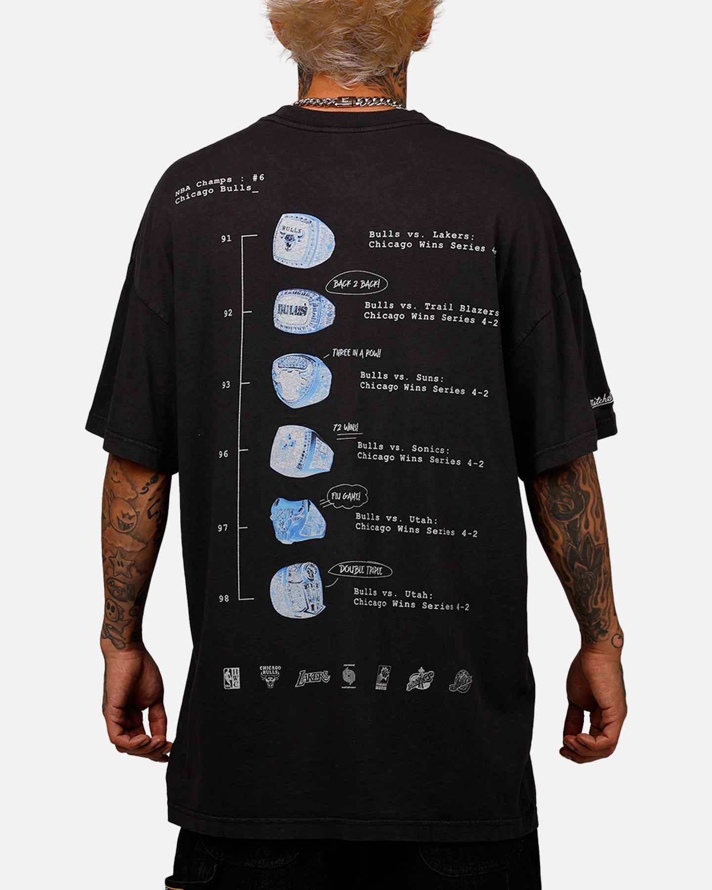 Mitchell & Ness Chicago Bulls Xray T-Shirt Faded Black | Culture