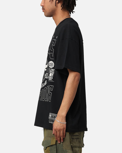 Mitchell & Ness Chicago Bulls 6 Time World Champions T-Shirt Faded Black