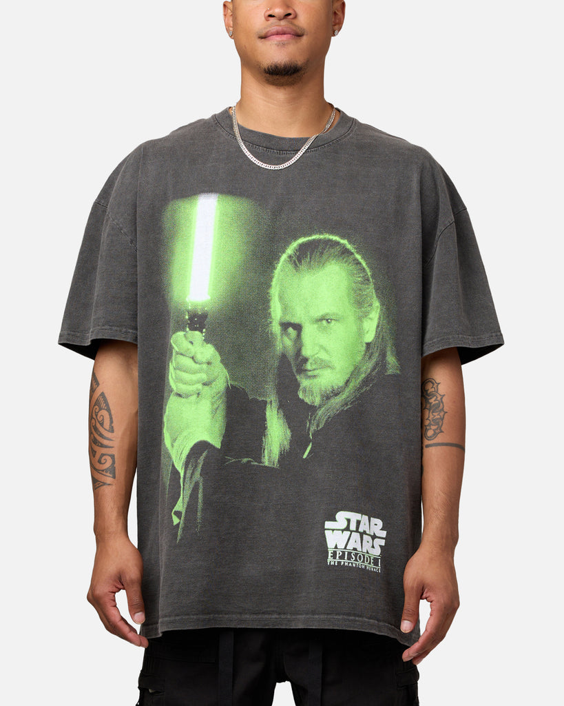 Star Wars Qui Gon Jinn Heavyweight T-Shirt Black Wash | Culture