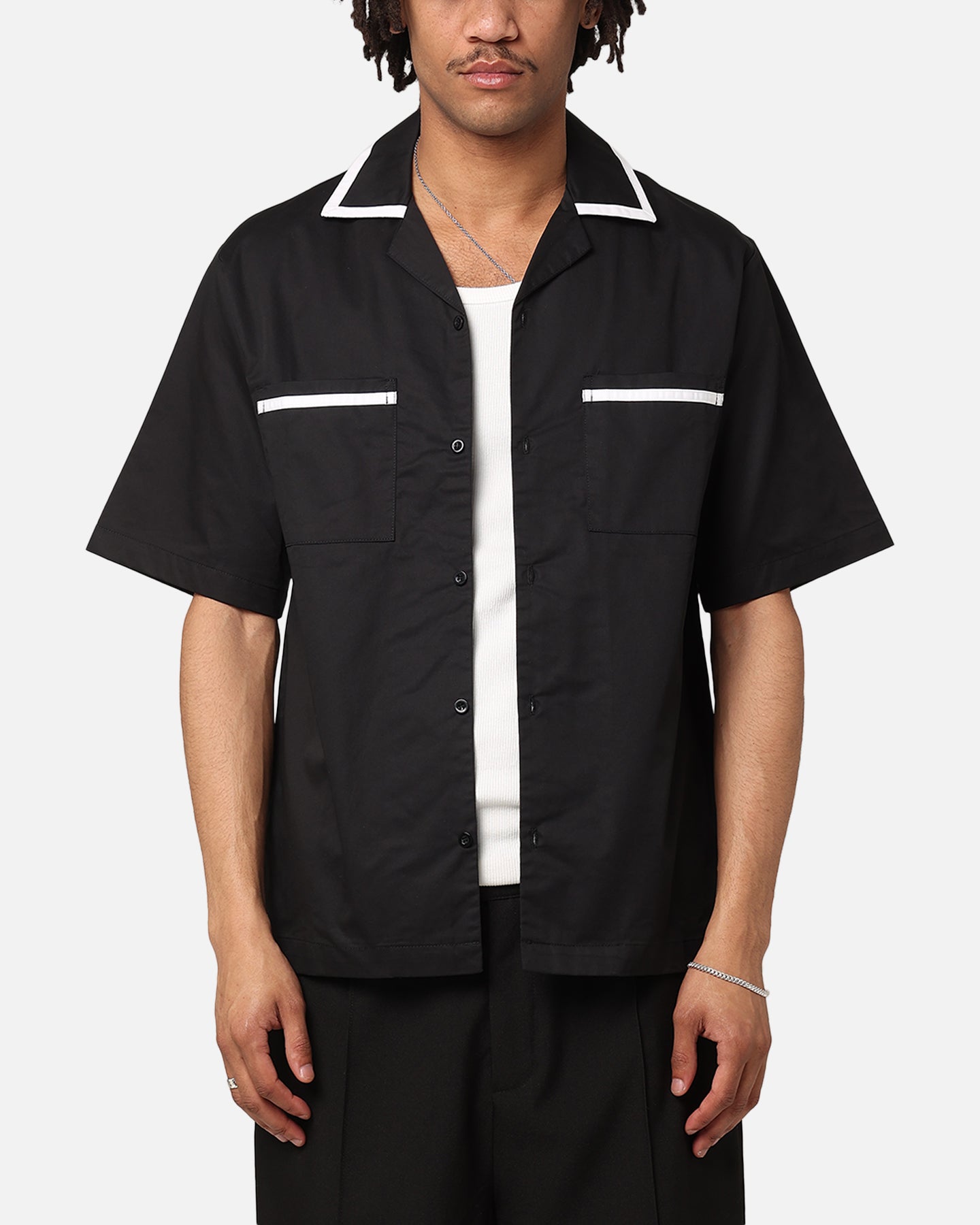 XXIII Accent Bowling Shirt Black/White | Culture Kings US