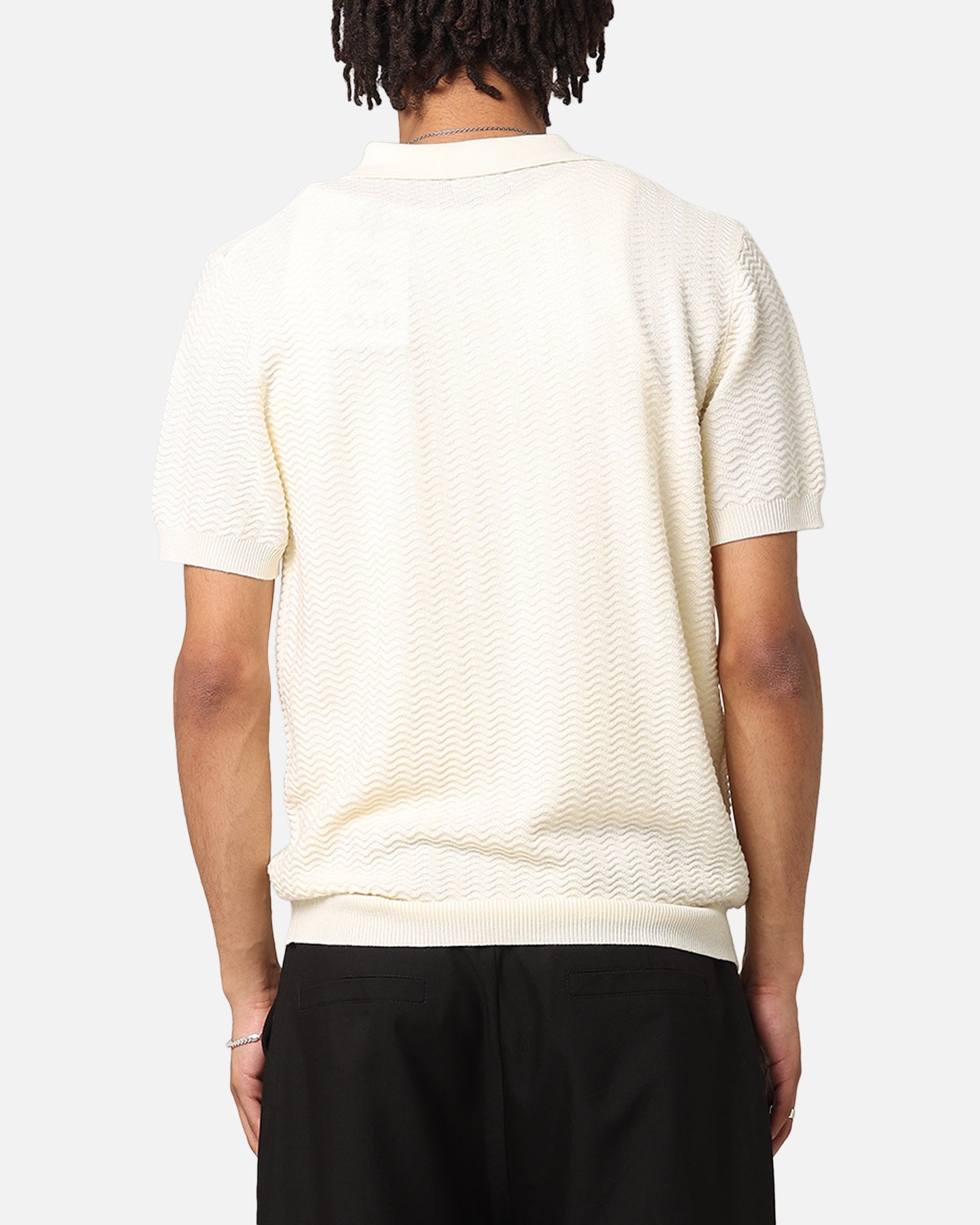 XXIII Herringbone Quater Zip Polo Shirt Cream | Culture Kings US