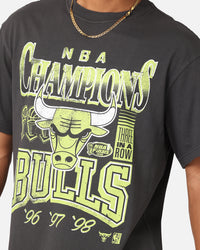 Mitchell & Ness Chicago Bulls Championship Neon T-Shirt Overdyed Black