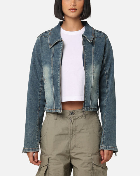 XXIII Women's Josie Fitted Denim Jacket Dark Denim | Culture Kings US