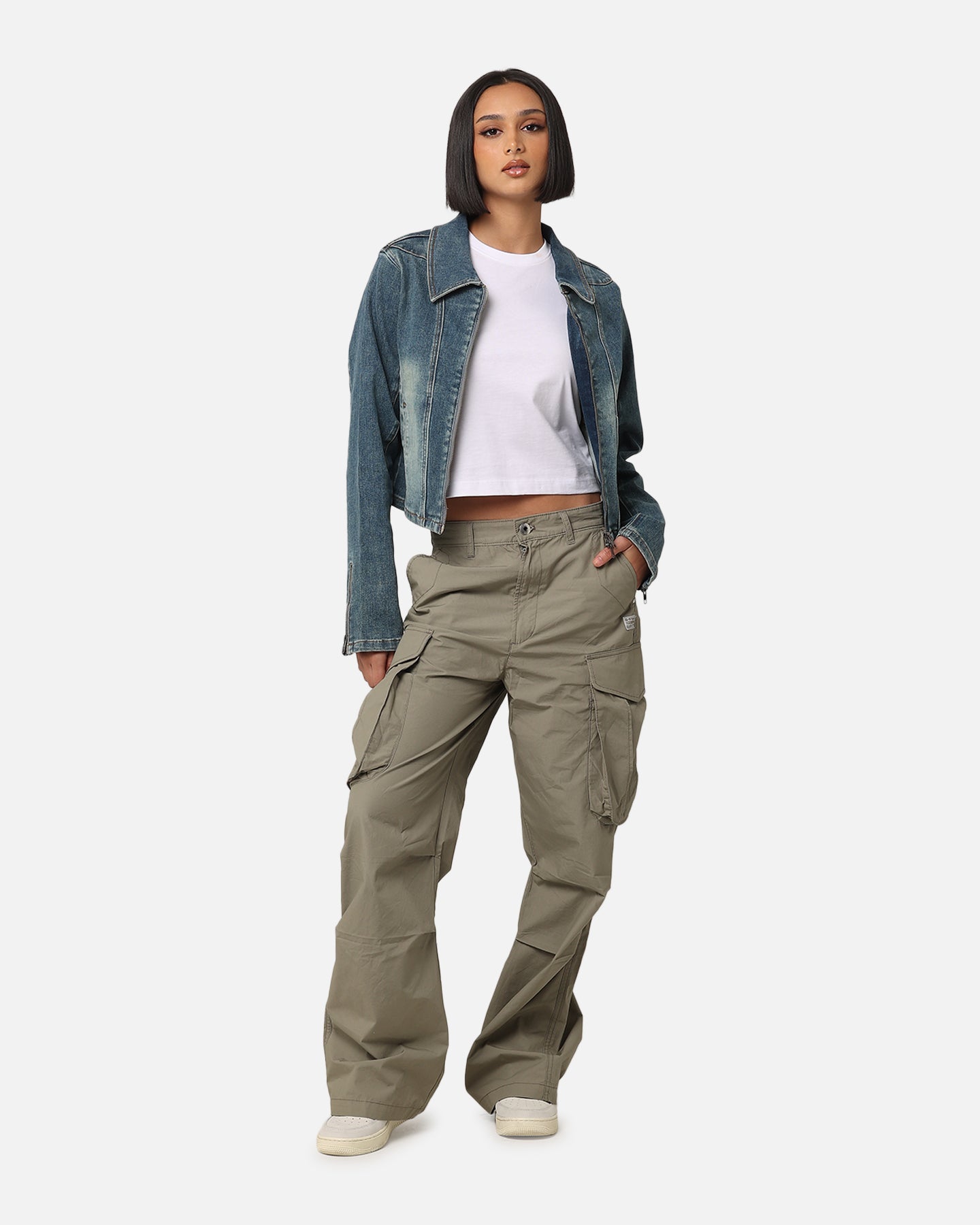 XXIII Women's Josie Fitted Denim Jacket Dark Denim | Culture Kings US