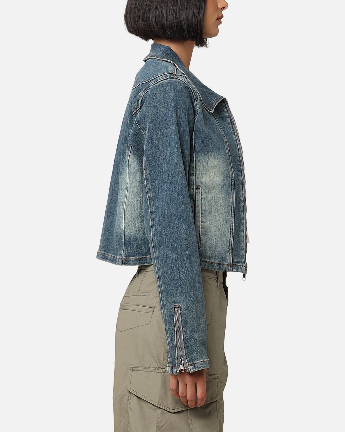 XXIII Women's Josie Fitted Denim Jacket Dark Denim | Culture Kings US