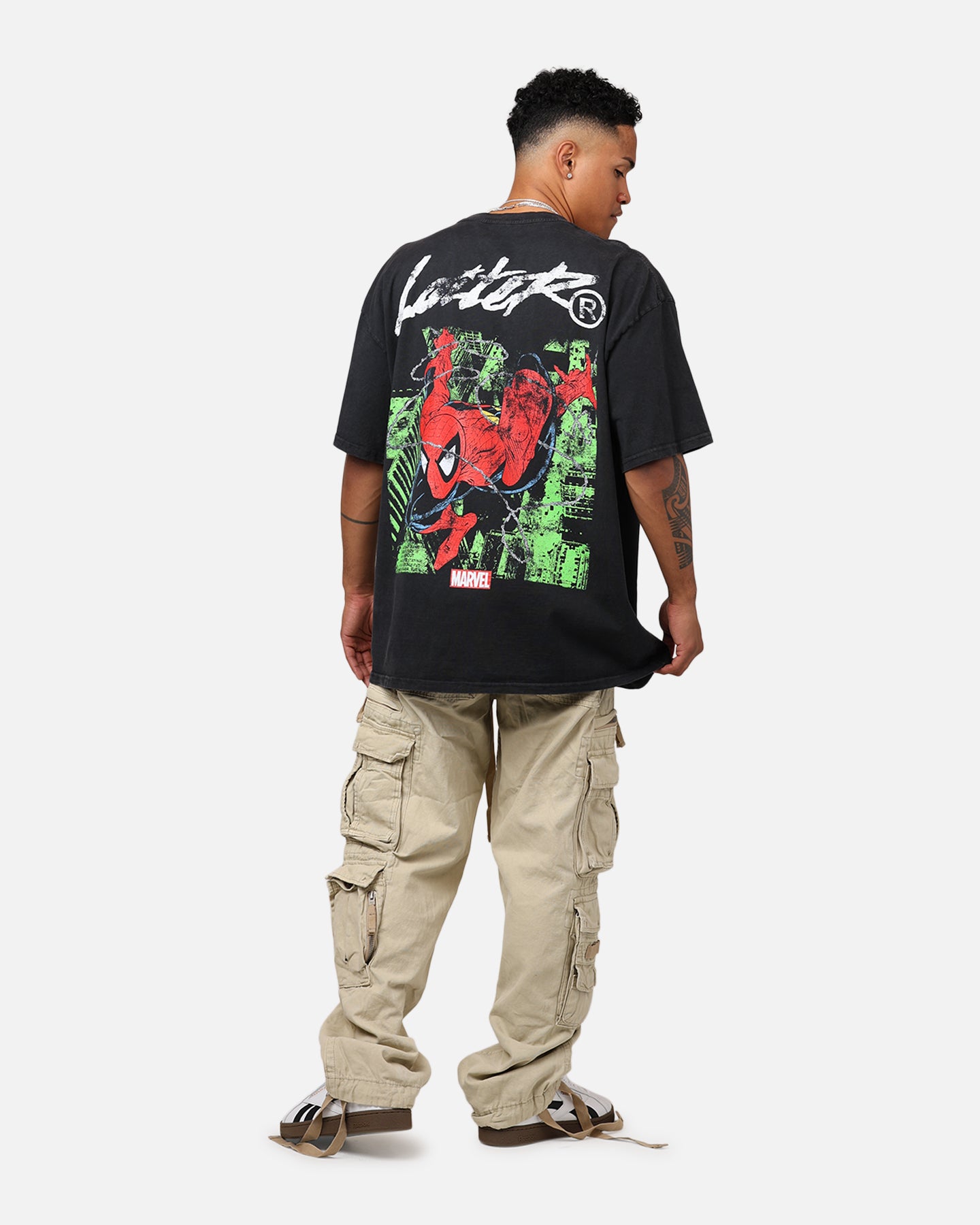 Marvel Spider-Man T-Shirt Black Acidwash | Culture Kings US