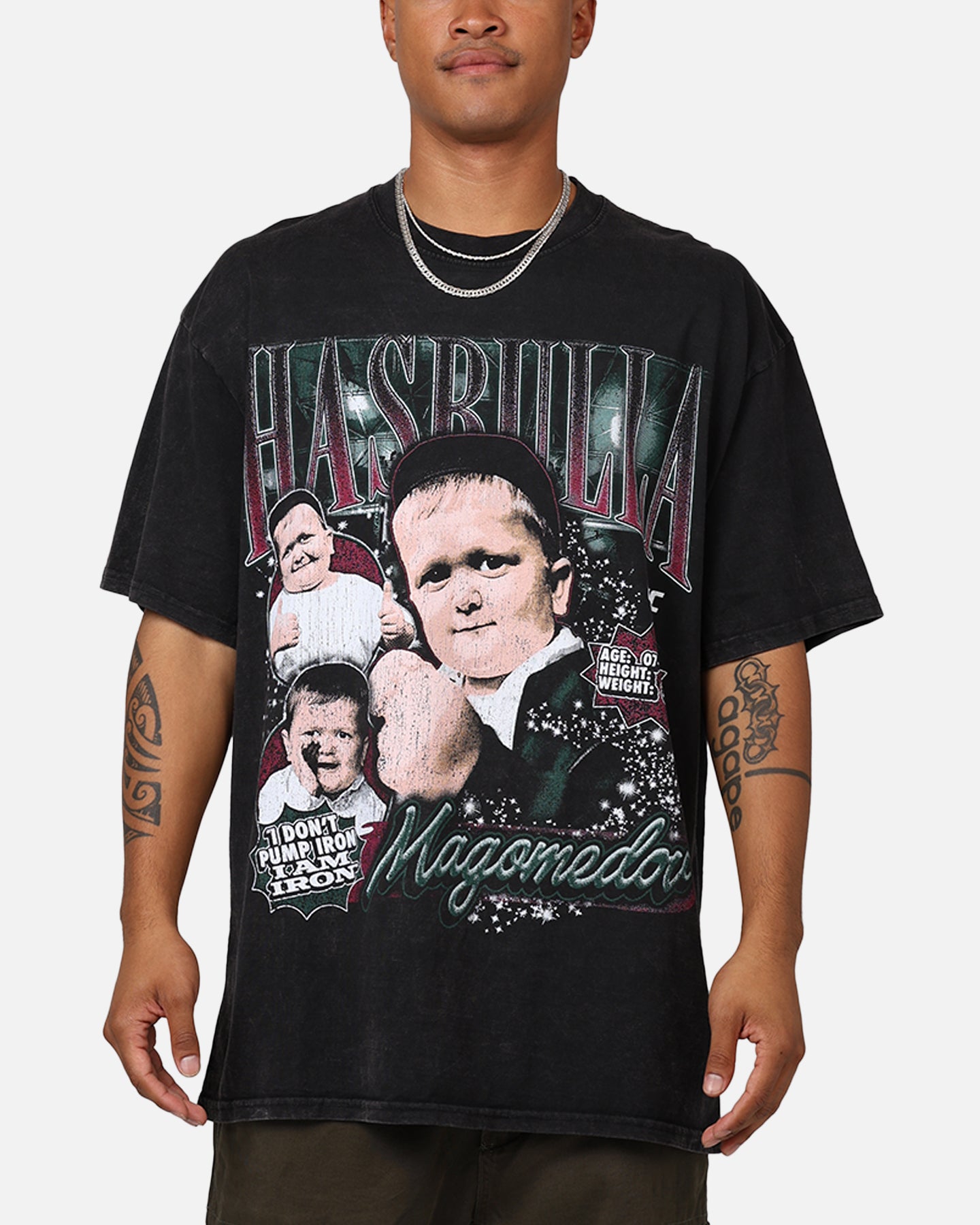 UFC By 73Studio Hasbulla Vintage T-Shirt Black Acidwash | Culture
