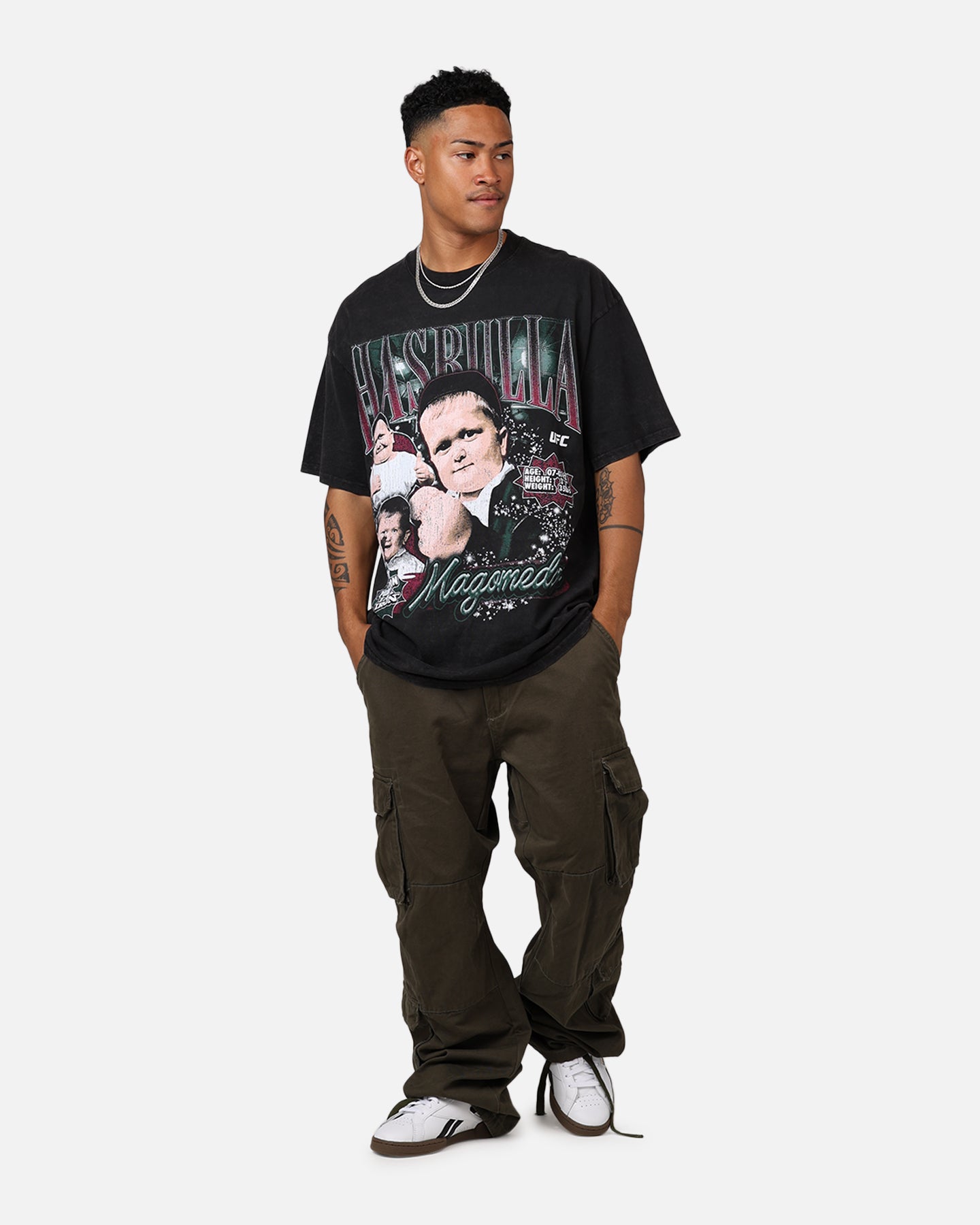 UFC By Goat Crew Hasbulla Vintage T-Shirt Black Acidwash | Culture