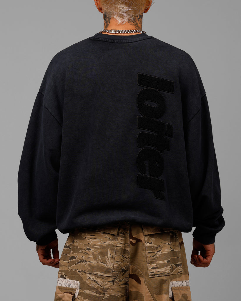 Loiter Freeway Crewneck Washed Black | Culture Kings US