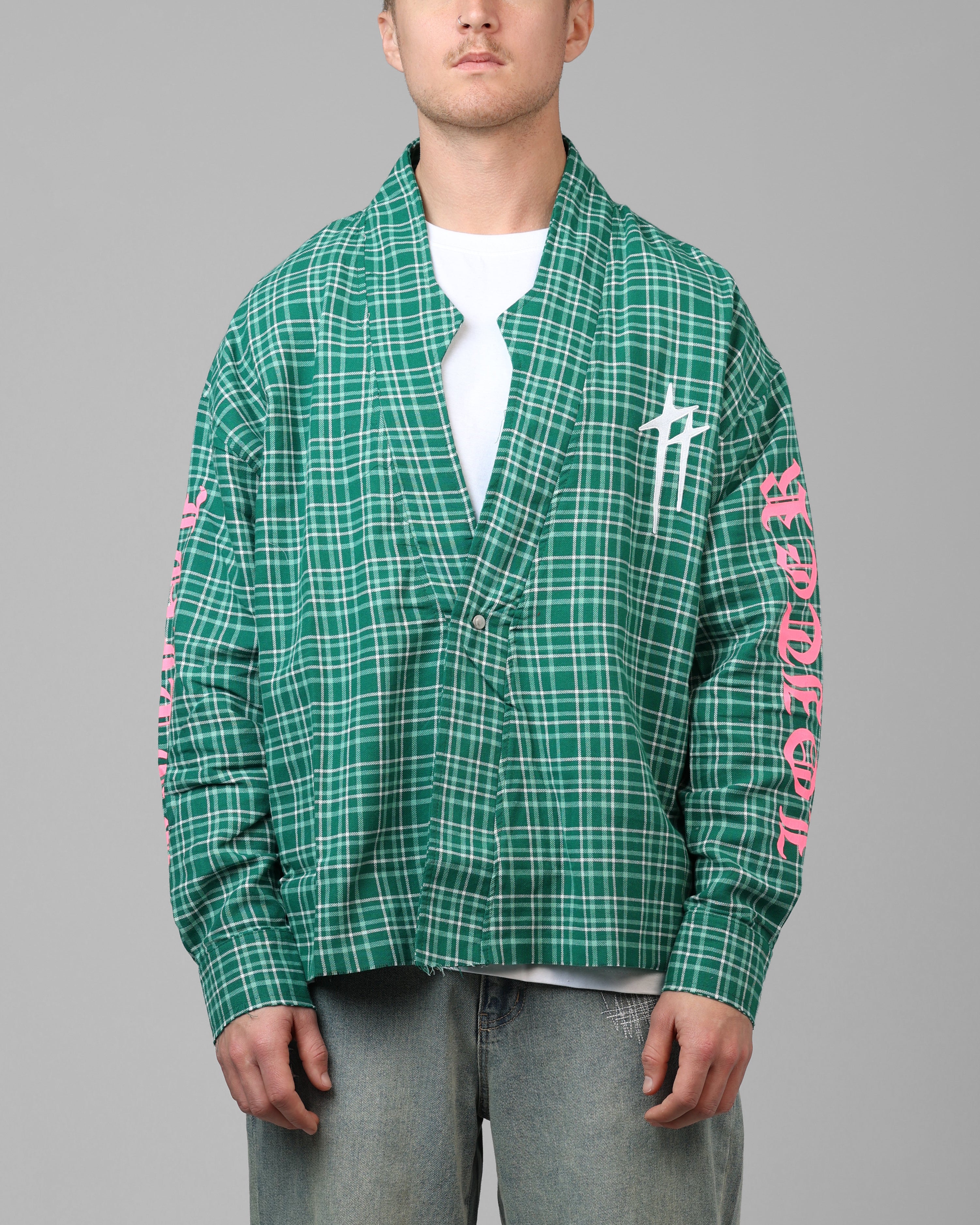 Loiter Kimono Flannel Green | Culture Kings US
