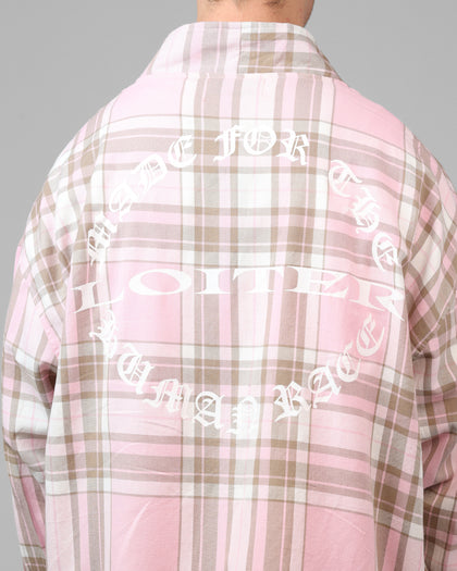 Loiter Kimono Flannel Pink/Brown