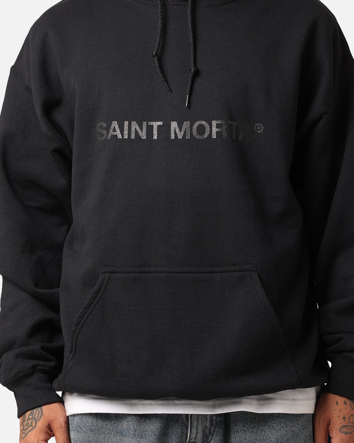 Saint Morta Official Hoodie Black/Black | Culture Kings US