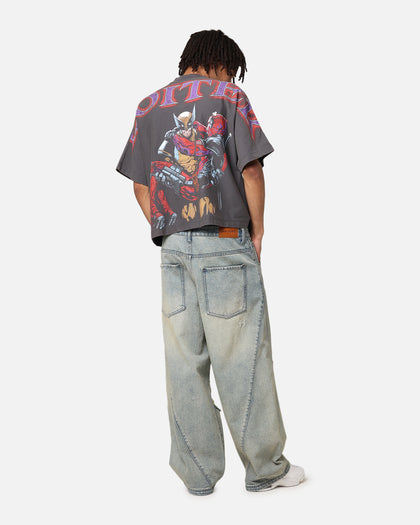 Loiter Marvel Deadpool Overprint T-Shirt Vintage Charcoal