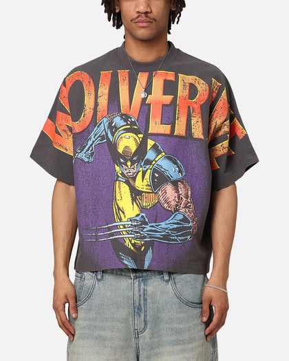 Loiter Marvel X-Men Wolverine Overprint T-Shirt Vintage Charcoal