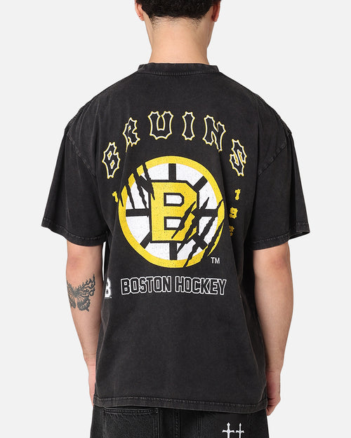Culture Kings Boston Bruins Blades Heavy T-Shirt Black Acidwash