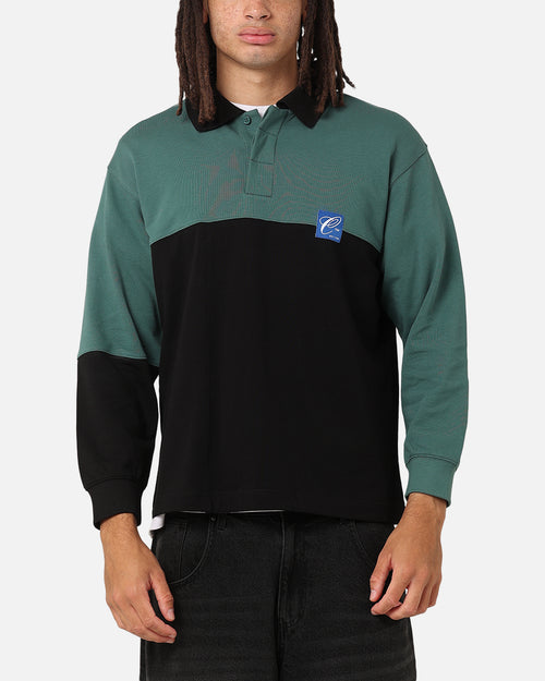 Carre Block Rugby Polo Shirt Green/Black