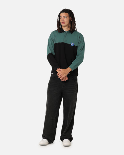 Carre Block Rugby Polo Shirt Green/Black