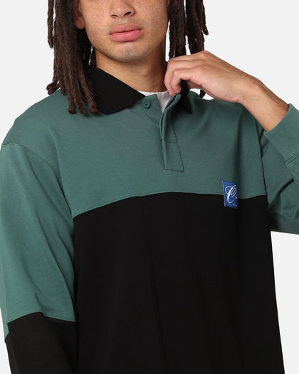 Carre Block Rugby Polo Shirt Green/Black