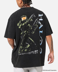 73Studio X Halo Halo 2 Vintage T-Shirt Black Acidwash