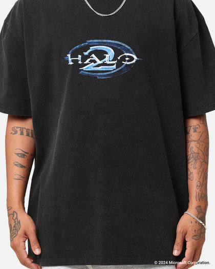 73Studio X Halo Halo 2 Vintage T-Shirt Black Acidwash
