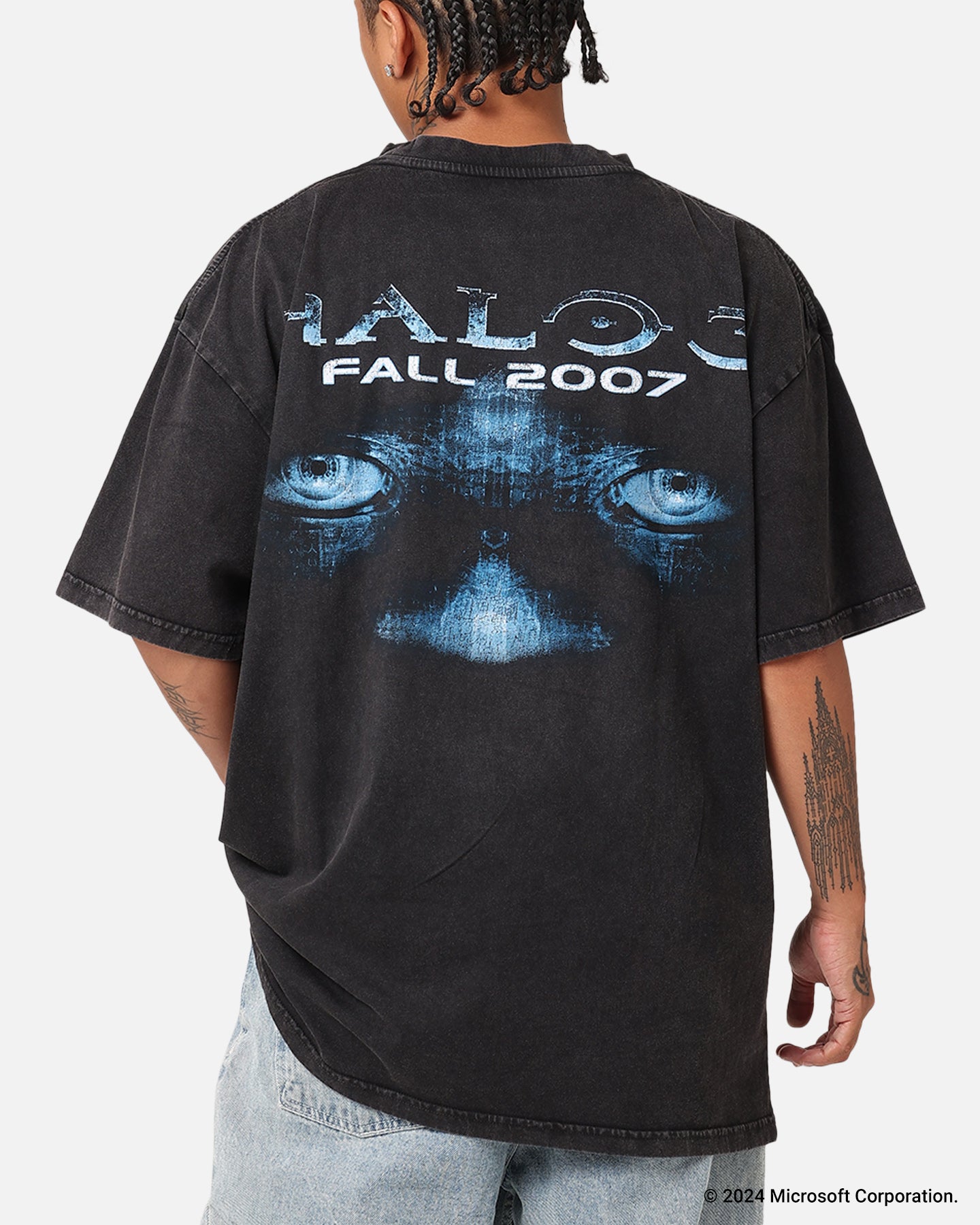 Goat Crew X Halo Halo 3 Vintage T-Shirt Black Acidwash | Culture