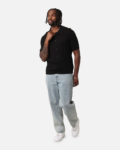 XXIII Elliot Knit Button Up Shirt Black