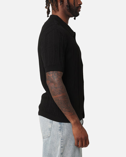XXIII Elliot Knit Button Up Shirt Black