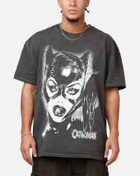 73Studio X DC Batman Catwoman Heavyweight T-Shirt Black Wash