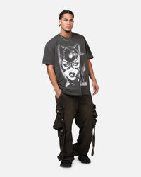 73Studio X DC Batman Catwoman Heavyweight T-Shirt Black Wash
