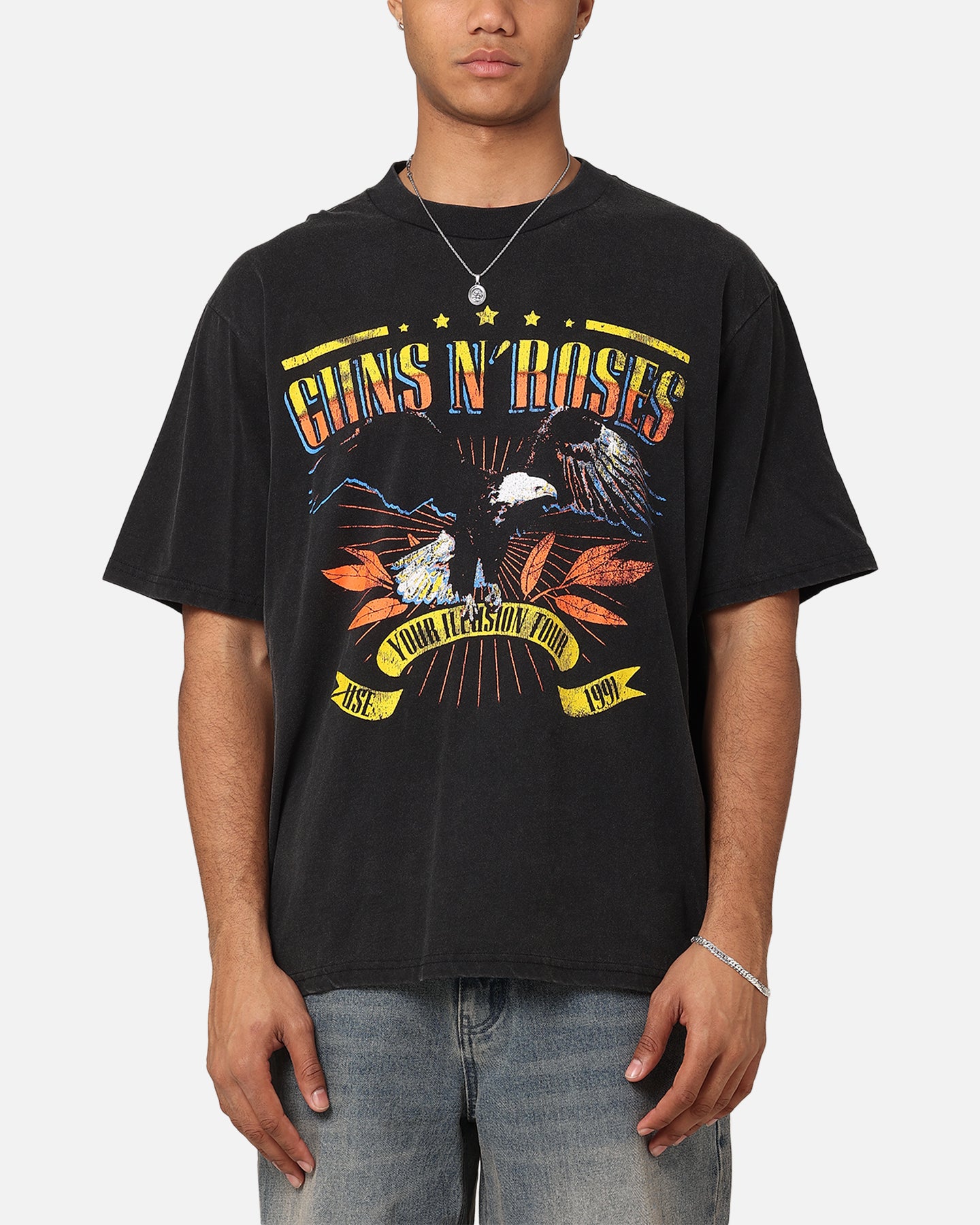 GUNS N' ROSES ブラックTシャツ Guns N Roses Guns N Roses T-Shirt Washed Black | Culture Kings US