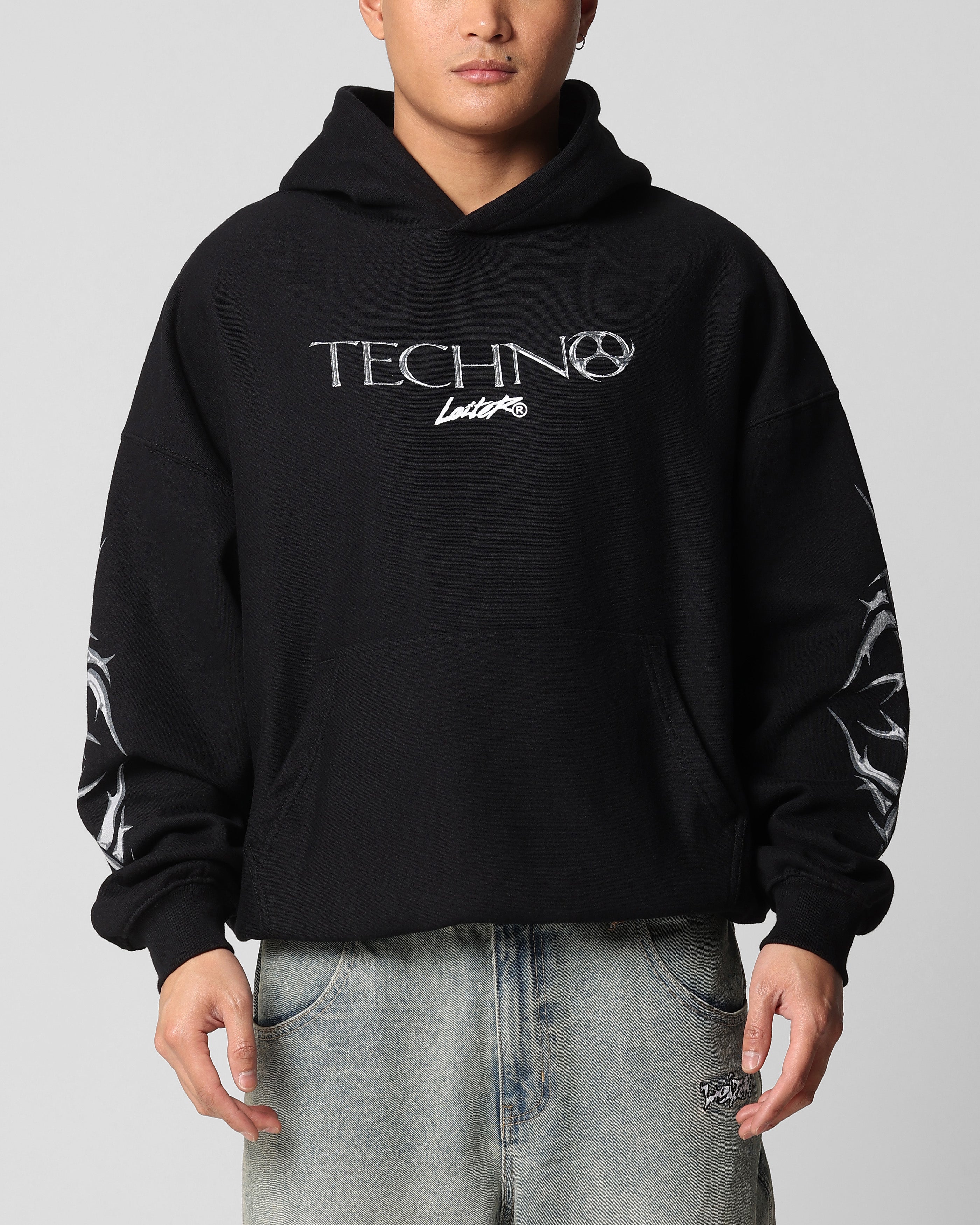 Loiter Techno Hoodie Black | Culture Kings US