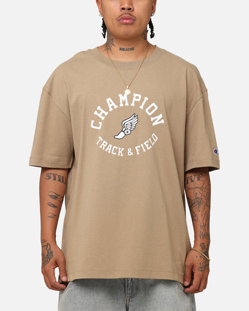 Champion Heritage Collegiate Track And Field T-Shirt Whole Wheat Khaki