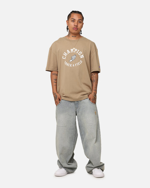 Champion Heritage Collegiate Track And Field T-Shirt Whole Wheat Khaki