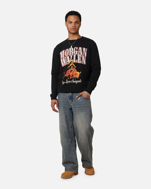 Morgan Wallen Long Live Cowgirls Crew Long Sleeve T-Shirt Washed Black