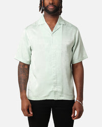 XXIII Carry Satin Button Up Shirt Sage Green