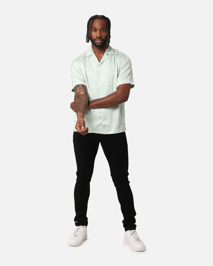 XXIII Carry Satin Button Up Shirt Sage Green