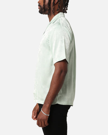 XXIII Carry Satin Button Up Shirt Sage Green