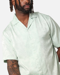 XXIII Carry Satin Button Up Shirt Sage Green