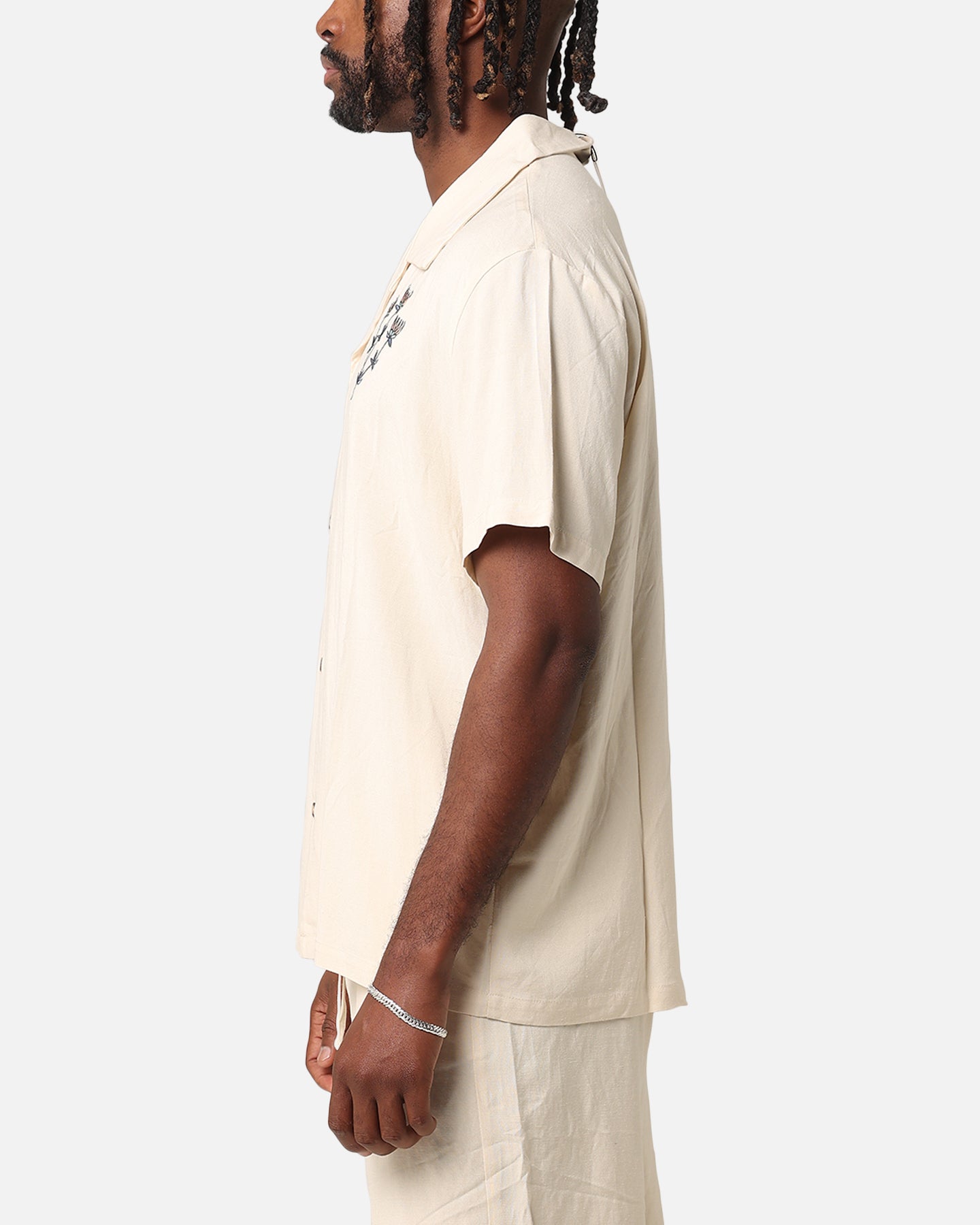 XXIII Desert Flower Linen Button Up Shirt Off White | Culture Kings US